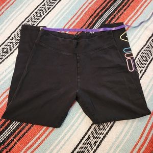 FILA Cotton Lounge Black Logo Legging Size Medium